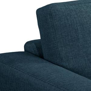 Hoekbank MAISON 1-zits + longchair Geweven stof Lark: Donkerblauw - Longchair vooraanzicht links