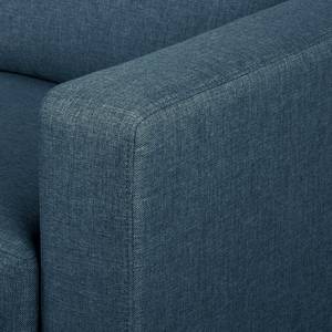 Canapé d’angle 2 places MAISON Tissage à plat - Tissu Lark: Bleu foncé - Méridienne courte à gauche (vue de face)