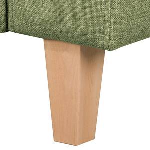 Ecksofa MAISON 2-Sitzer mit Longchair Webstoff Lark: Pistaziengrün - Longchair davorstehend links