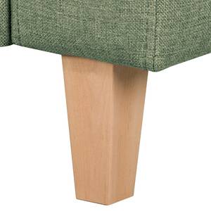 Canapé d’angle 2 places MAISON Tissage à plat - Tissu Lark: Vert pistache - Méridienne courte à gauche (vue de face)