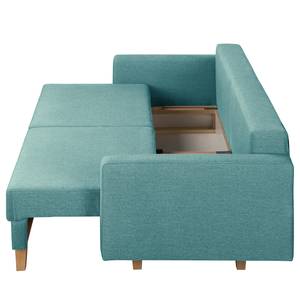 3-Sitzer Sofa MAISON Webstoff Lark: Petrol - Mit Schlaffunktion