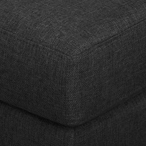 Ecksofa MAISON 2-Sitzer mit Longchair Webstoff Lark: Schwarz - Longchair davorstehend links