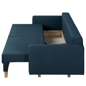 3-Sitzer Sofa MAISON Webstoff Lark: Dunkelblau - Mit Schlaffunktion