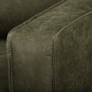 Hoekbank MAISON met slaapfunctie Textielmix Xia: Antiek groen - Longchair vooraanzicht links
