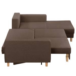 Divano angolare MAISON + funzione letto Tessuto - Tessuto Inas: marrone - Longchair preimpostata a destra