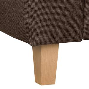 Divano angolare MAISON + funzione letto Tessuto - Tessuto Inas: marrone - Longchair preimpostata a destra