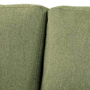 Ecksofa MAISON mit Schlaffunktion Webstoff Lark: Pistaziengrün - Longchair davorstehend rechts