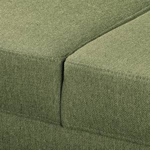 Ecksofa MAISON mit Schlaffunktion Webstoff Lark: Pistaziengrün - Longchair davorstehend rechts