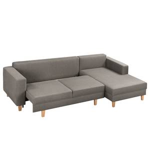 Ecksofa MAISON mit Schlaffunktion Webstoff Inas: Cubanit - Longchair davorstehend rechts