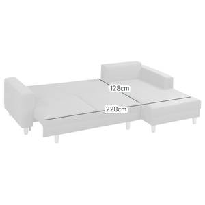 Ecksofa MAISON mit Schlaffunktion Webstoff Inas: Cubanit - Longchair davorstehend rechts