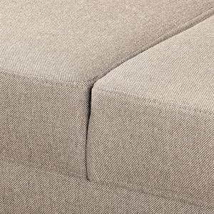 Ecksofa MAISON mit Schlaffunktion Webstoff Inas: Cappuccino - Longchair davorstehend rechts