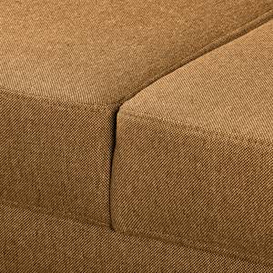 Ecksofa MAISON mit Schlaffunktion Webstoff Lark: Senfgelb - Longchair davorstehend rechts