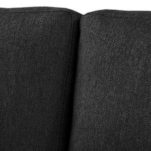 Hoekbank MAISON met slaapfunctie geweven stof - Geweven stof Lark: Zwart - Longchair vooraanzicht links