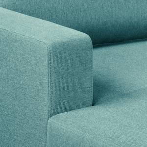 Ecksofa MAISON mit Schlaffunktion Webstoff Lark: Petrol - Longchair davorstehend links