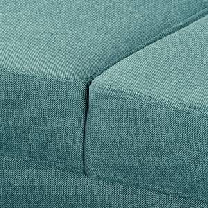 Ecksofa MAISON mit Schlaffunktion Webstoff Lark: Petrol - Longchair davorstehend links