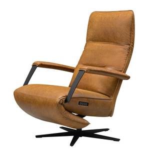 Relaxfauteuil Asunden antieke leerlook - Textielmix Bulan: Kameelkleurig