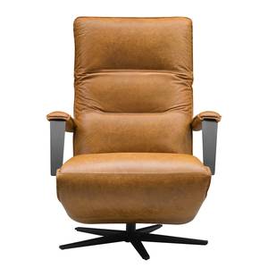 Relaxfauteuil Asunden antieke leerlook - Textielmix Bulan: Kameelkleurig