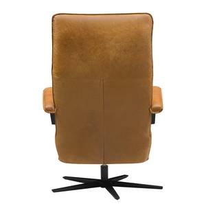 Relaxfauteuil Asunden antieke leerlook - Textielmix Bulan: Kameelkleurig