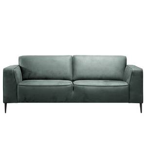 Sofa Chaides (2,5-Sitzer) Antiklederlook - Mischgewebe Bulan: Petrolgrau