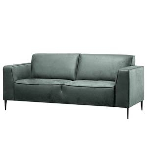 Sofa Chaides (2-Sitzer) Antiklederlook - Mischgewebe Bulan: Petrolgrau