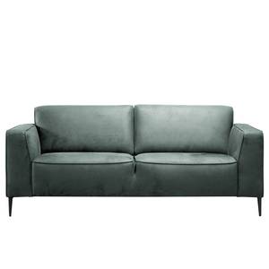 Sofa Chaides (2-Sitzer) Antiklederlook - Mischgewebe Bulan: Petrolgrau