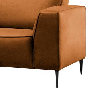 Ecksofa Chaides Antiklederlook - Mischgewebe Bulan: Cognac - Ottomane davorstehend links