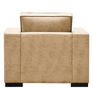 Fauteuil Locana Aspect cuir vieilli - Microfibre Cheri: Sablé