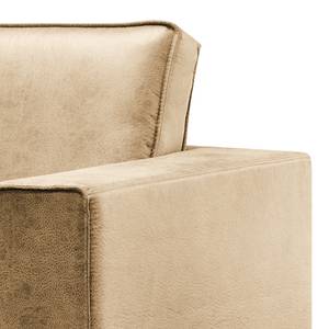 Fauteuil Locana Aspect cuir vieilli - Microfibre Cheri: Sablé