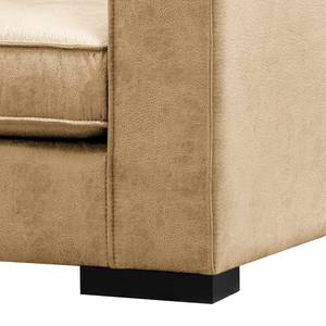 Fauteuil Locana Aspect cuir vieilli - Microfibre Cheri: Sablé