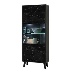 Vitrine Fintel Imitation marbre noir / Noir - Hauteur : 171 cm