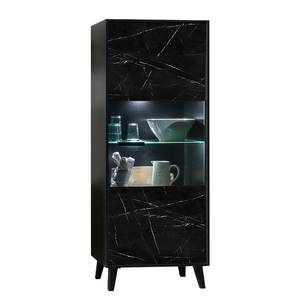 Vitrine Fintel Imitation marbre noir / Noir - Hauteur : 171 cm