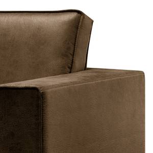 Fauteuil Locana Aspect cuir vieilli - Microfibre Cheri: Marron foncé