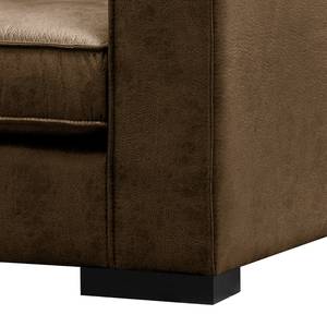 Fauteuil Locana Aspect cuir vieilli - Microfibre Cheri: Marron foncé