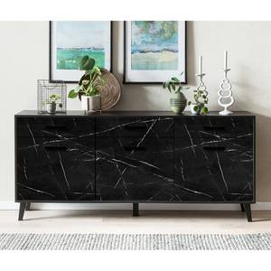 Sideboard Fintel I Marmor Schwarz Dekor / Schwarz