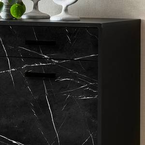 Sideboard Fintel I Marmor Schwarz Dekor / Schwarz