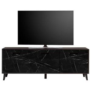 Tv-meubel Fintel I zwarte marmeren look/zwart