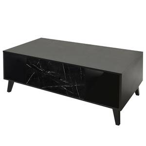 Tavolino da salotto Fintel Effetto marmo nero / Nero