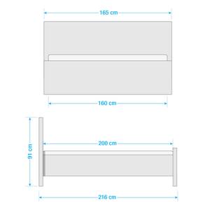 Cadre de lit Print Blanc - Bois manufacturé - 165 x 91 x 216 cm