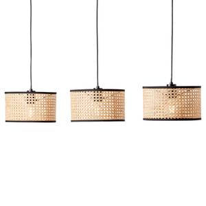 Lampada a sospensione Wiley Rattan / Ferro - 3 punti luce