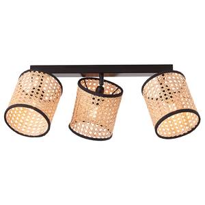 Lampada da soffitto Wiley Rattan / Acciaio - Numero di lampadine necessarie: 3