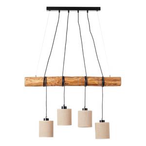 Hanglamp Vander textielmix/massief grenenhout - 4 lichtbronnen
