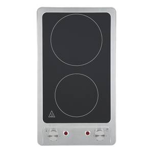 Mini keuken Cano II Inclusief elektrische apparaten - Wit/donkere eikenhouten look - Breedte: 180 cm - Glas-keramisch