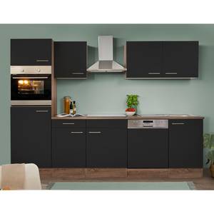 Küchenzeile Rovio Ohne Elektrogeräte - Schwarz - Breite: 280 cm