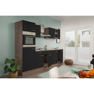 Keukenblok Rovio zonder elektrische apparaten - Zwart - Breedte: 270 cm