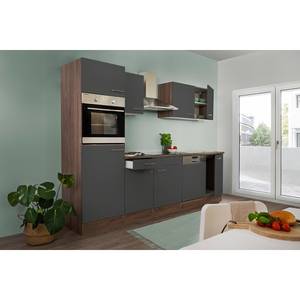 Küchenzeile Rovio Ohne Elektrogeräte - Grau - Breite: 280 cm