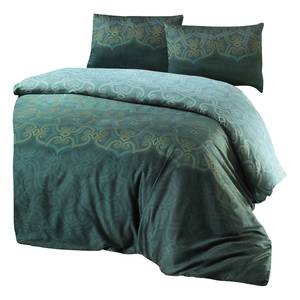 Parure de lit Pandora Coton renforcé - Vert - 135 x 200 cm + oreiller 80 x 80 cm