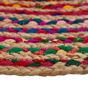 Tapis Ethno Jute / Coton - Multicolore - Rose foncé