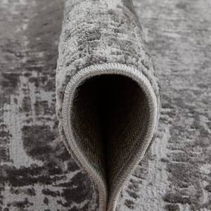 Laagpolig vloerkleed Saragossa polypropeen/polyester - Donkergrijs - 67 x 140 cm