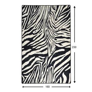 Kurzflorteppich Zebra Samtstoff / Poylester - Schwarz / Weiß