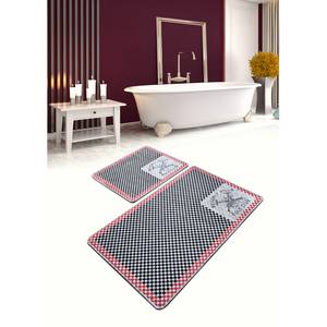 Badmat Red (2-delig) fluweel - zwart/rood